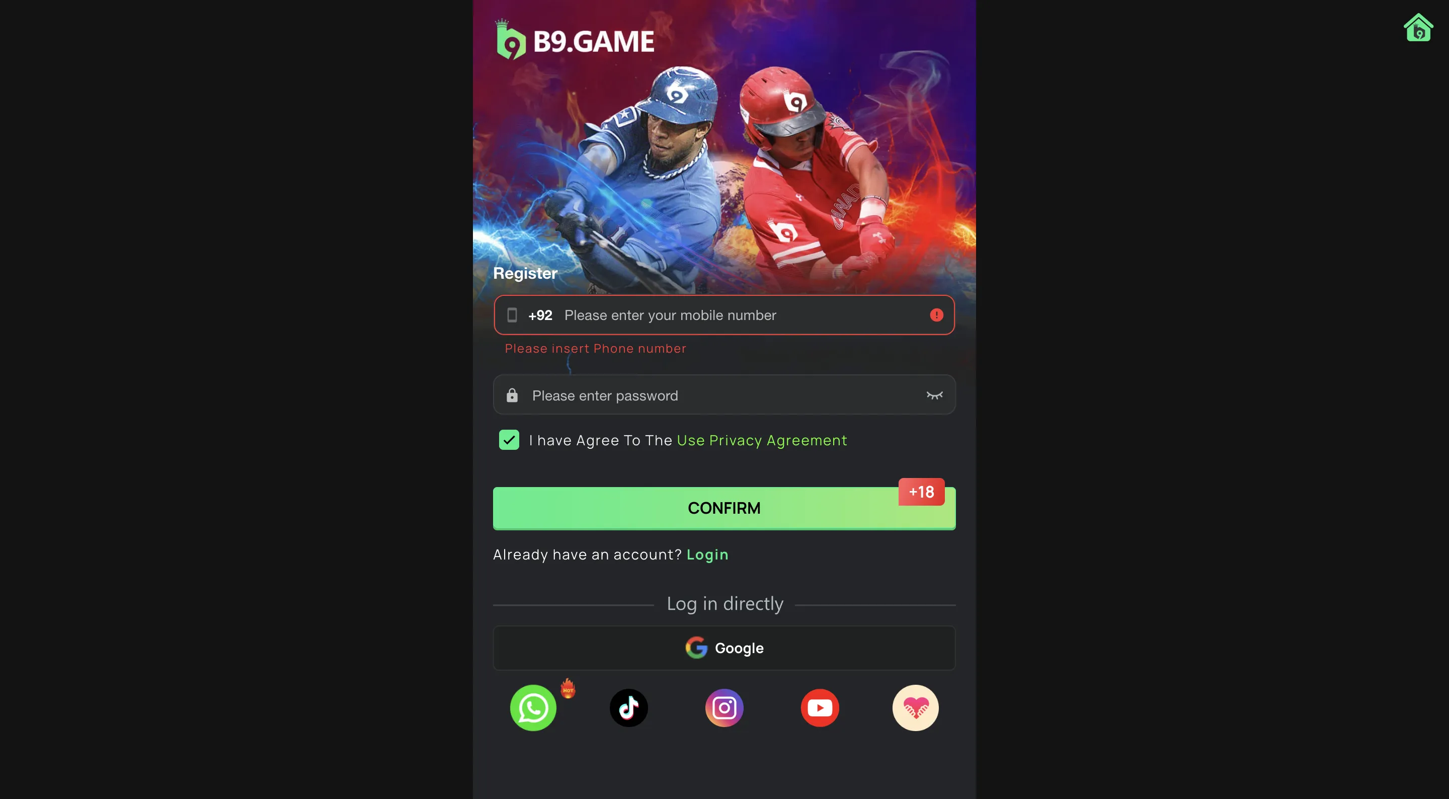 B9 Game download APK in Pakistan: installation, registration and B9 Game login