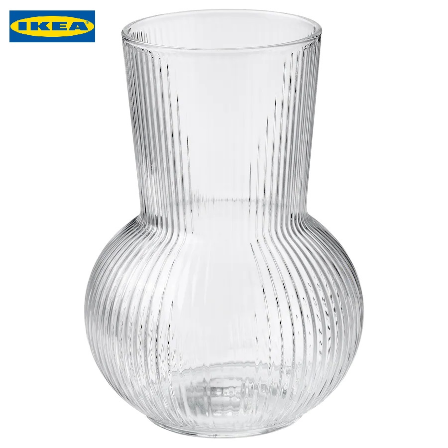 IKEA Clear Glass Vase - Modern Antique Tabletop Decor 17 cm-modernwearspk-price-pakistan