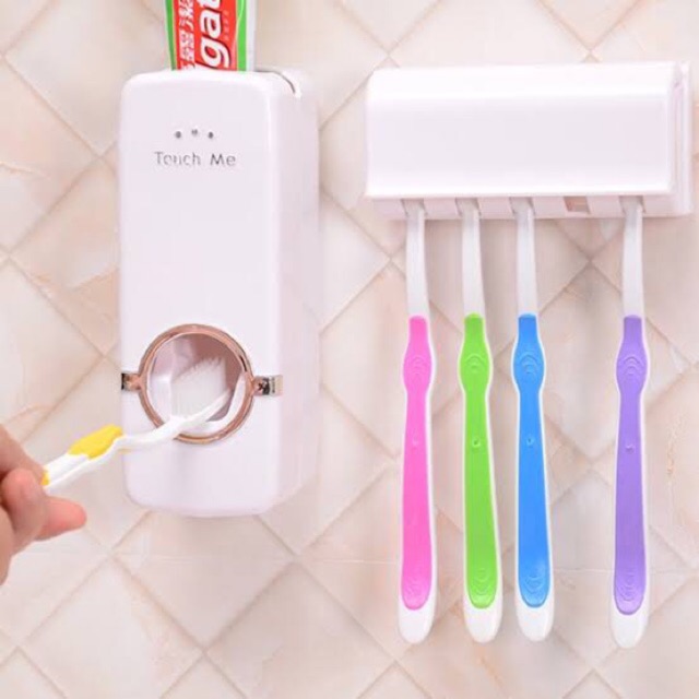 Toothpaste Dispenser With 5 Brush Holder-modernwearspk-price-pakistan